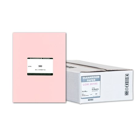 PURE IMAGE Pure Image Synthetic Cleanroom Paper, 8.5x11, Pink 22lb, 250 sheets /ream, 10 reams p/PK LCIK 2018C